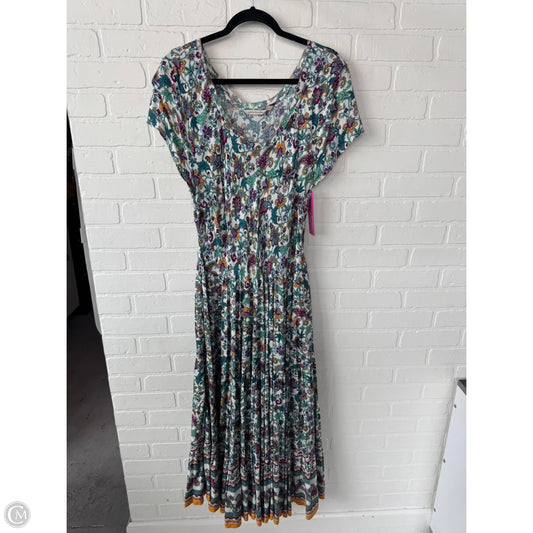 Dress Casual Midi By Soft Surroundings In Cream & Green, Size: 1x