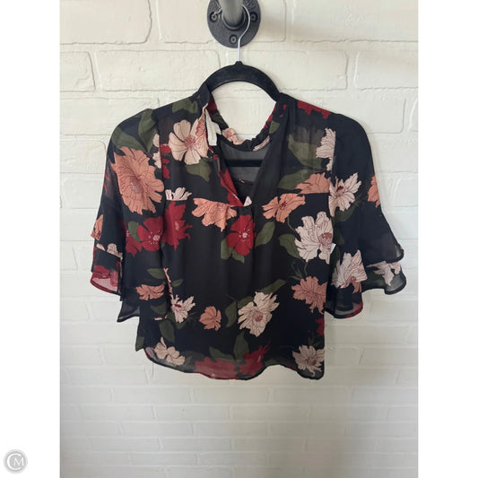 Top Short Sleeve By Monteau In Black, Size: Xs