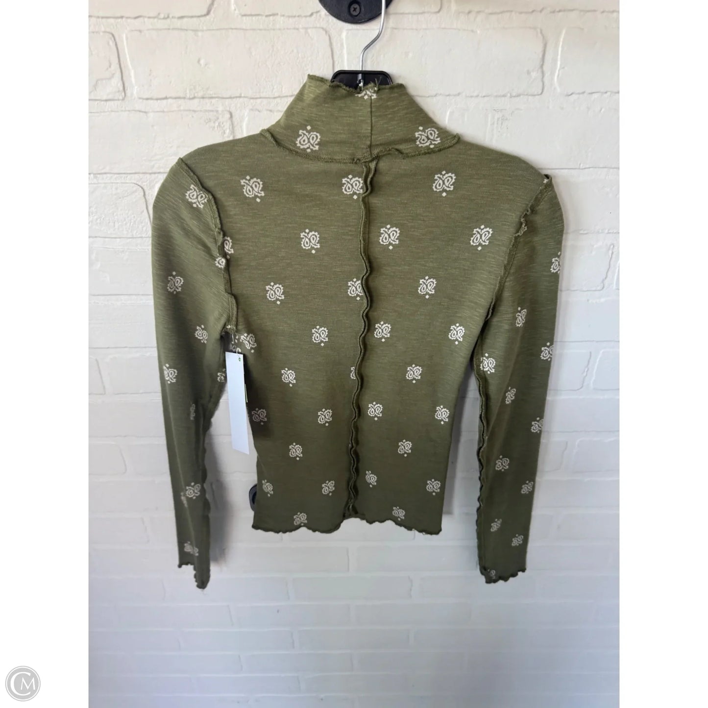 Top Long Sleeve By Pilcro In Green & White, Size: Xxs