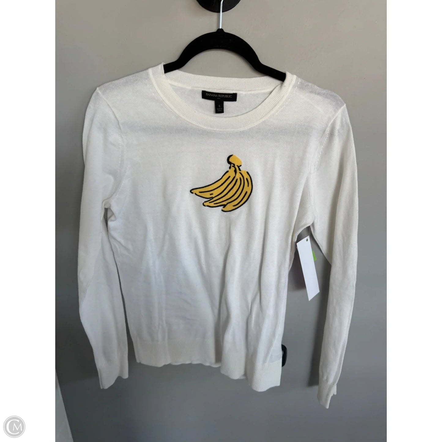 Sweater By Banana Republic In Cream & Yellow, Size: S