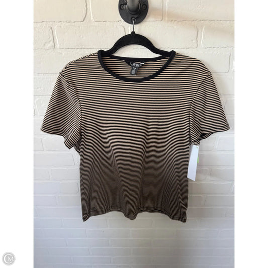 Top Short Sleeve Basic By Lauren By Ralph Lauren In Black & Tan, Size: Xl