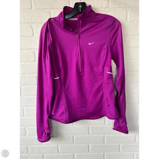 Athletic Top Long Sleeve Collar By Nike Apparel In Pink, Size: S