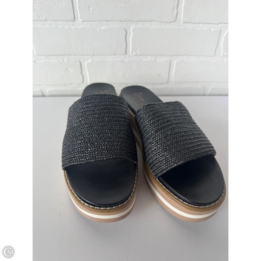 Sandals Flats By Crown Vintage In Black & Tan, Size: 8