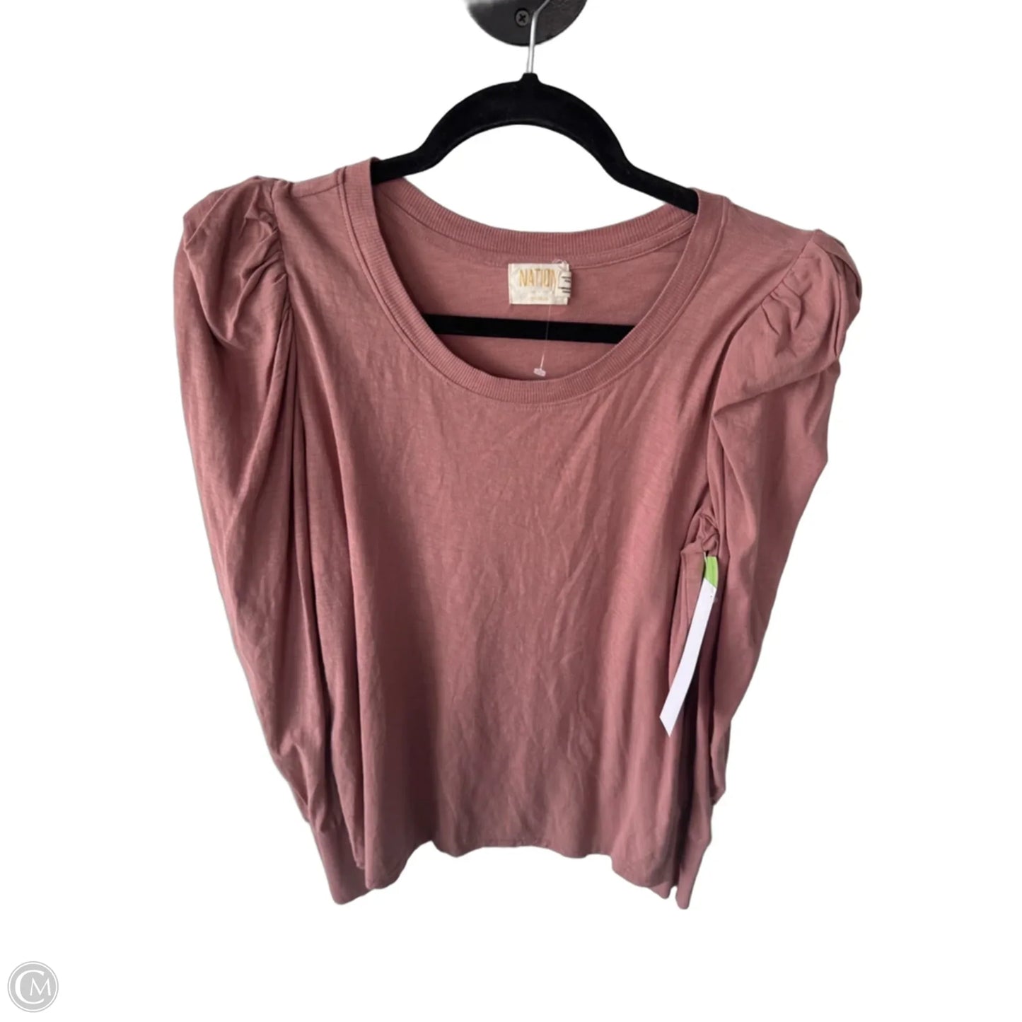 Top Long Sleeve By Nation In Peach, Size: L