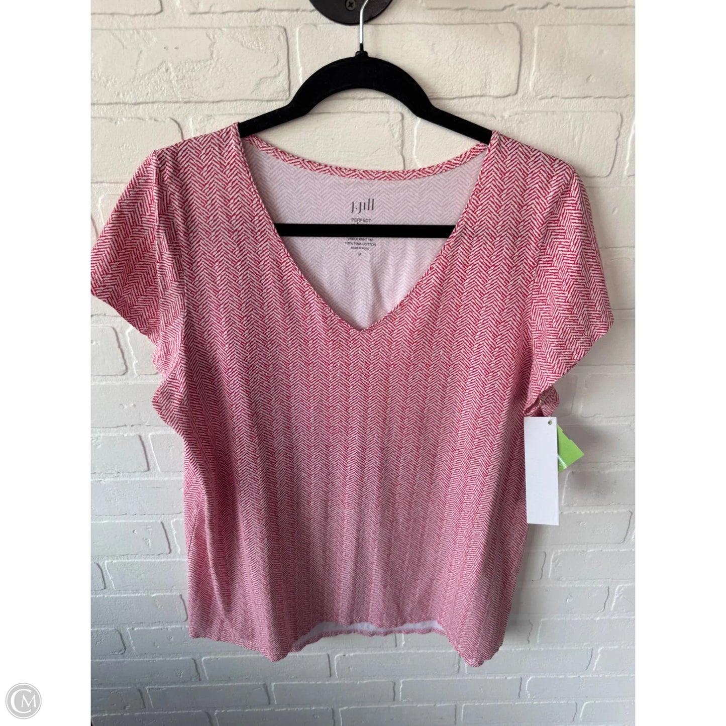 Top Short Sleeve Basic By J. Jill In Red & White, Size: M