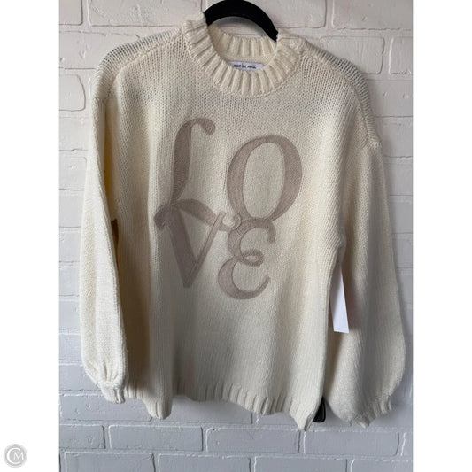 Sweater By Peace Love World In Cream & Tan, Size: Xs