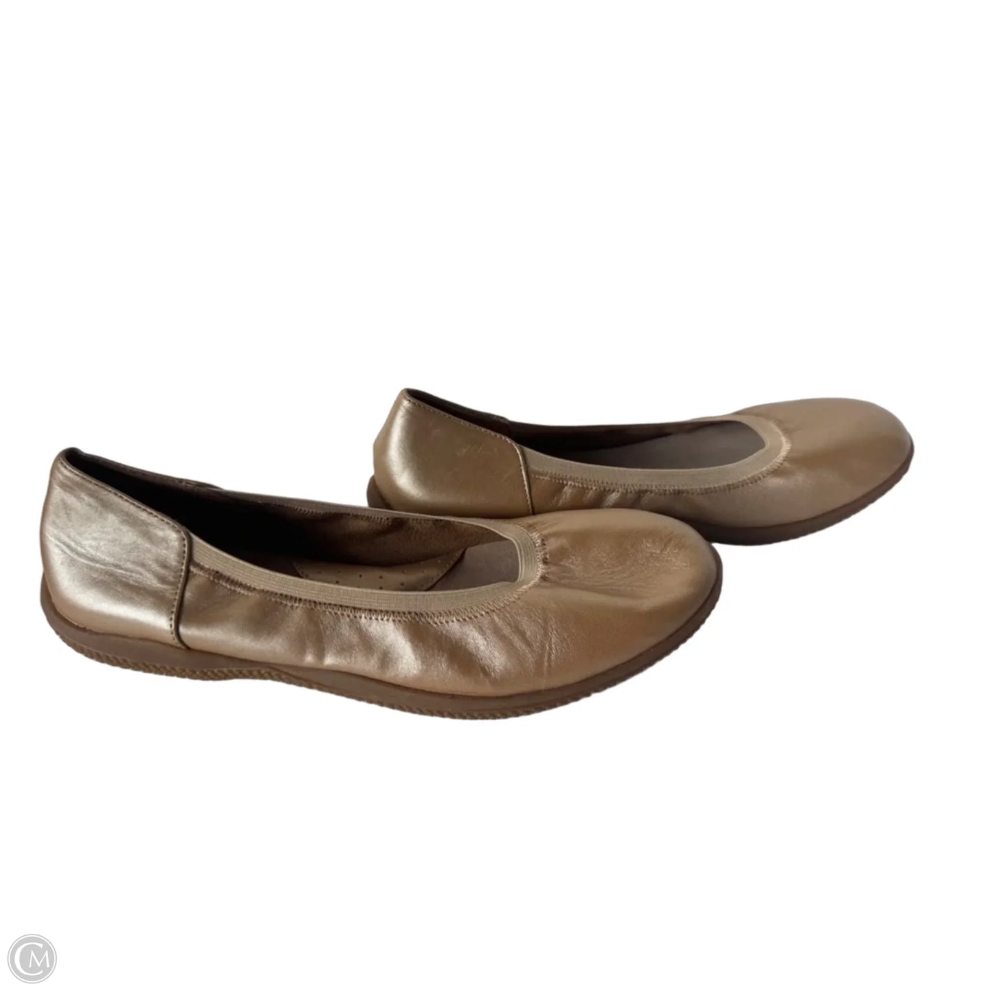 Shoes Flats By Clothes Mentor In Gold, Size: 10.5
