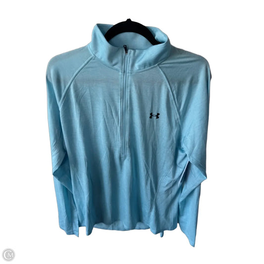 Athletic Top Long Sleeve Collar By Under Armour In Blue, Size: Xl