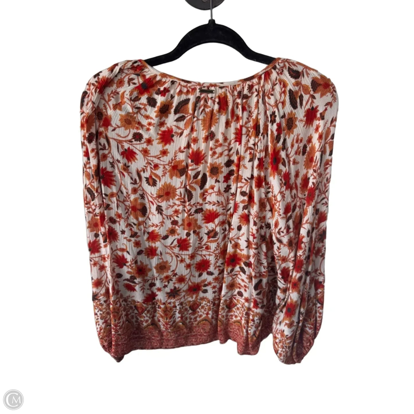 Top Long Sleeve By Billabong In Orange & Red, Size: M