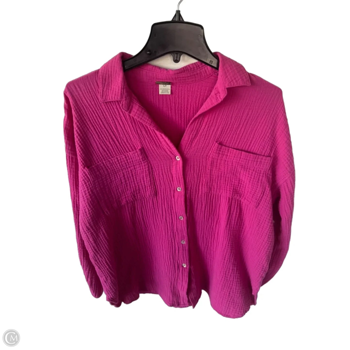 Top Long Sleeve By Magaschoni In Pink, Size: S