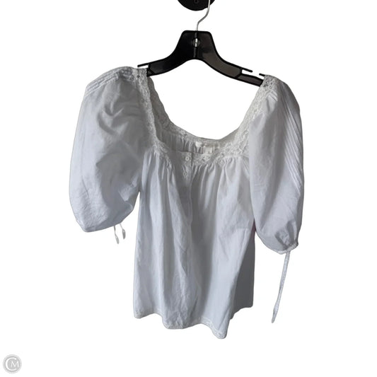 Top Short Sleeve By Karen Kane In White, Size: S