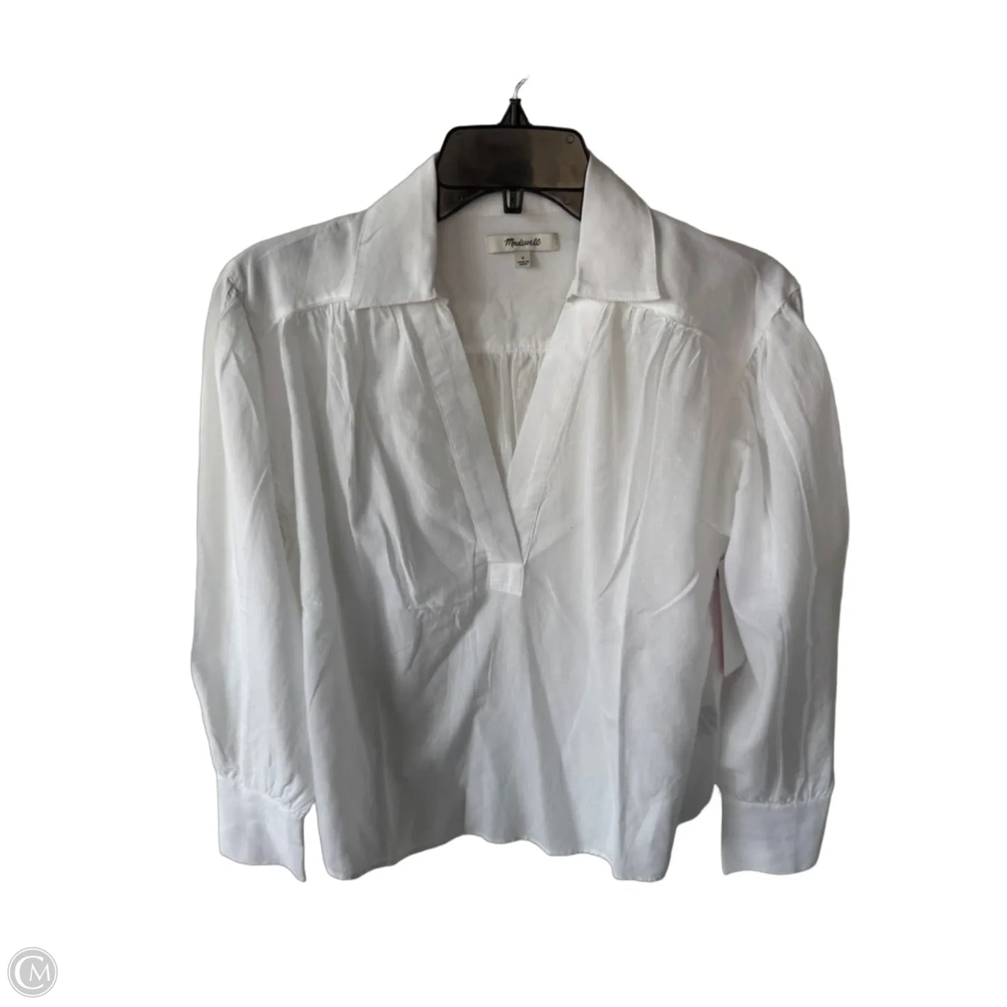 Top Long Sleeve By Madewell In White, Size: S