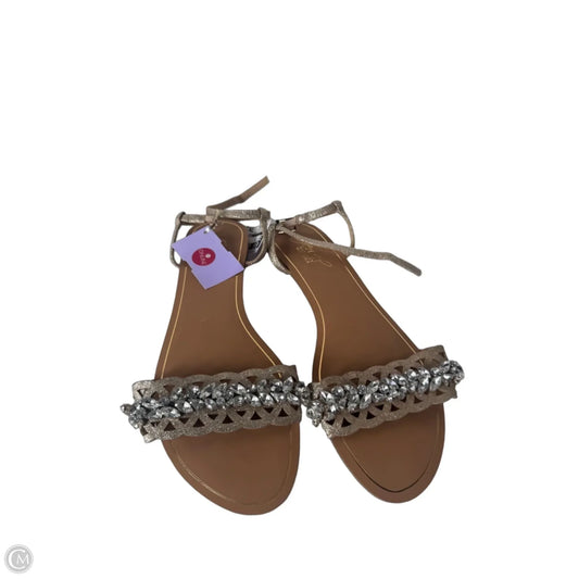 Sandals Flats By Badgley Mischka In Gold & Silver, Size: 8