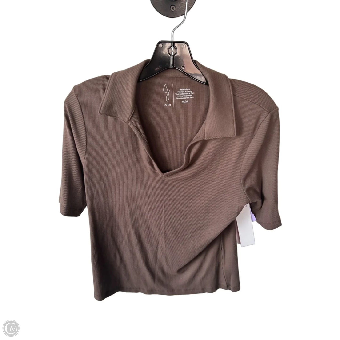 Top Short Sleeve By Joie In Brown, Size: M