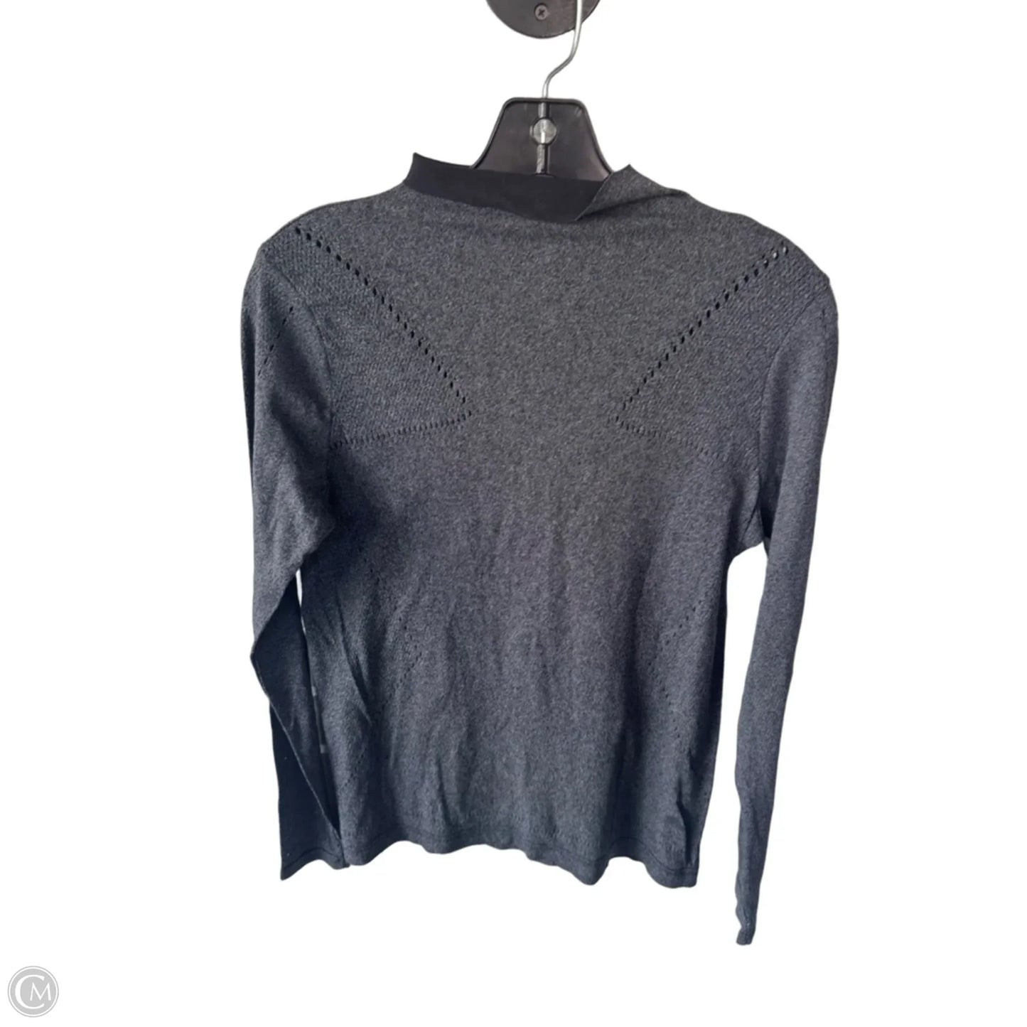 Athletic Top Long Sleeve Collar By Puma In Grey, Size: M