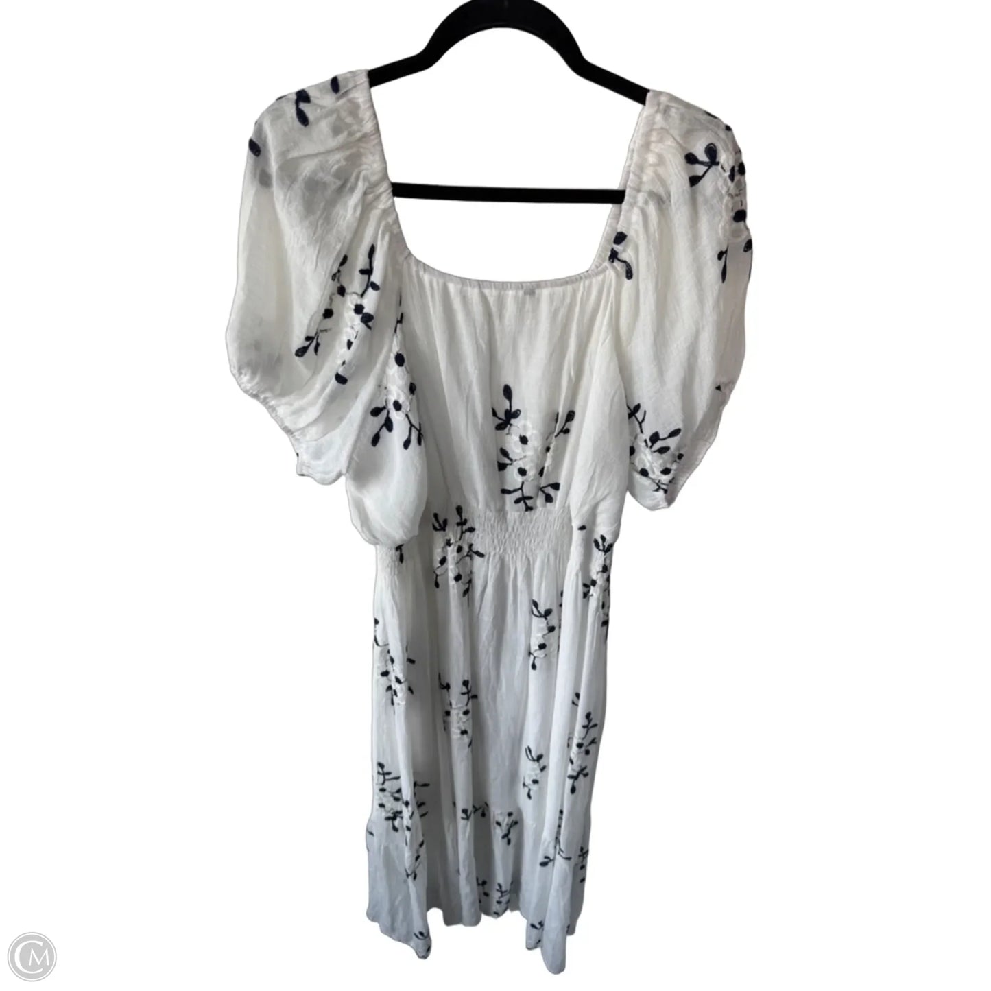 Dress Casual Midi By Clothes Mentor In Blue & White, Size: 3x