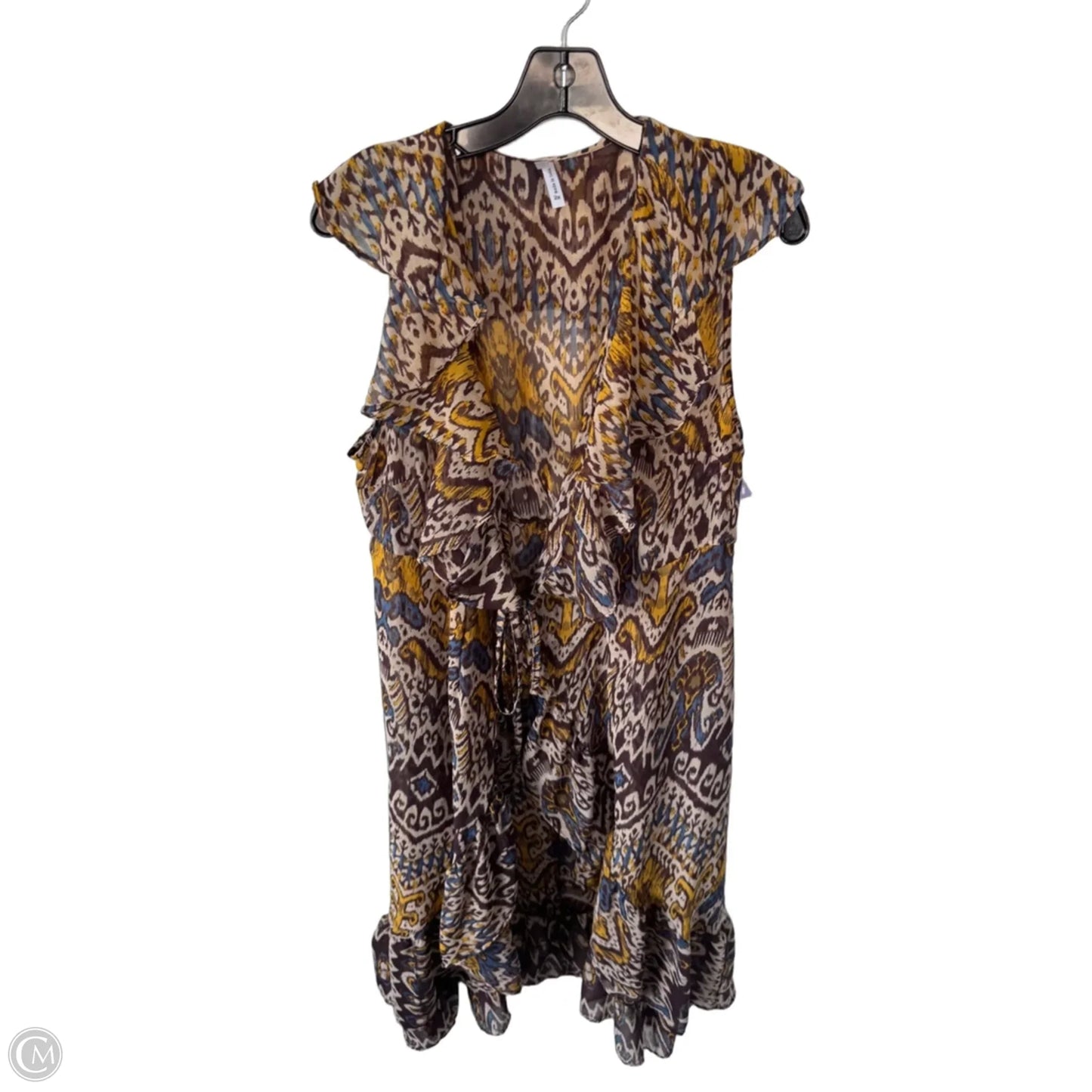 Dress Casual Midi By Live 4 Truth In Brown & Cream, Size: 2x