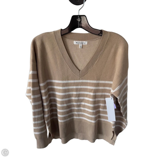 Sweater By Workshop In Tan & White, Size: S