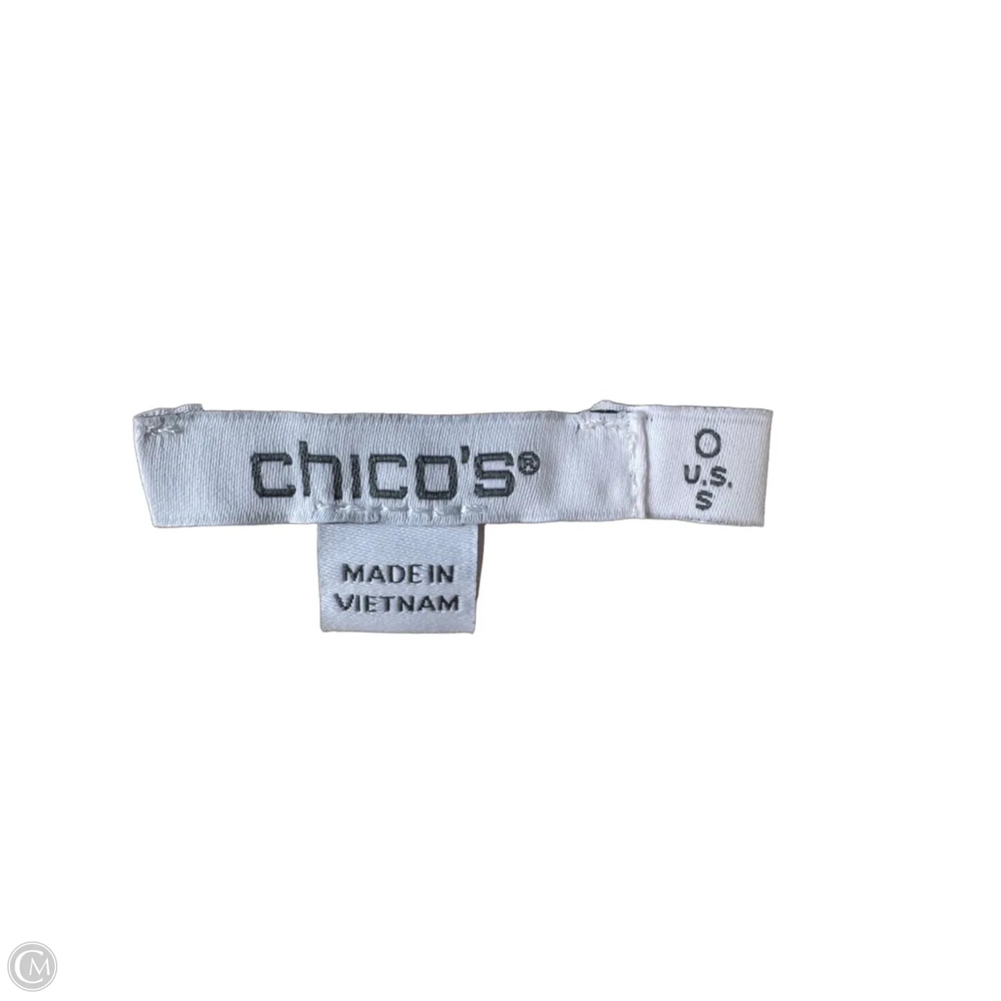 Sweater By Chicos In Cream & Green, Size: S
