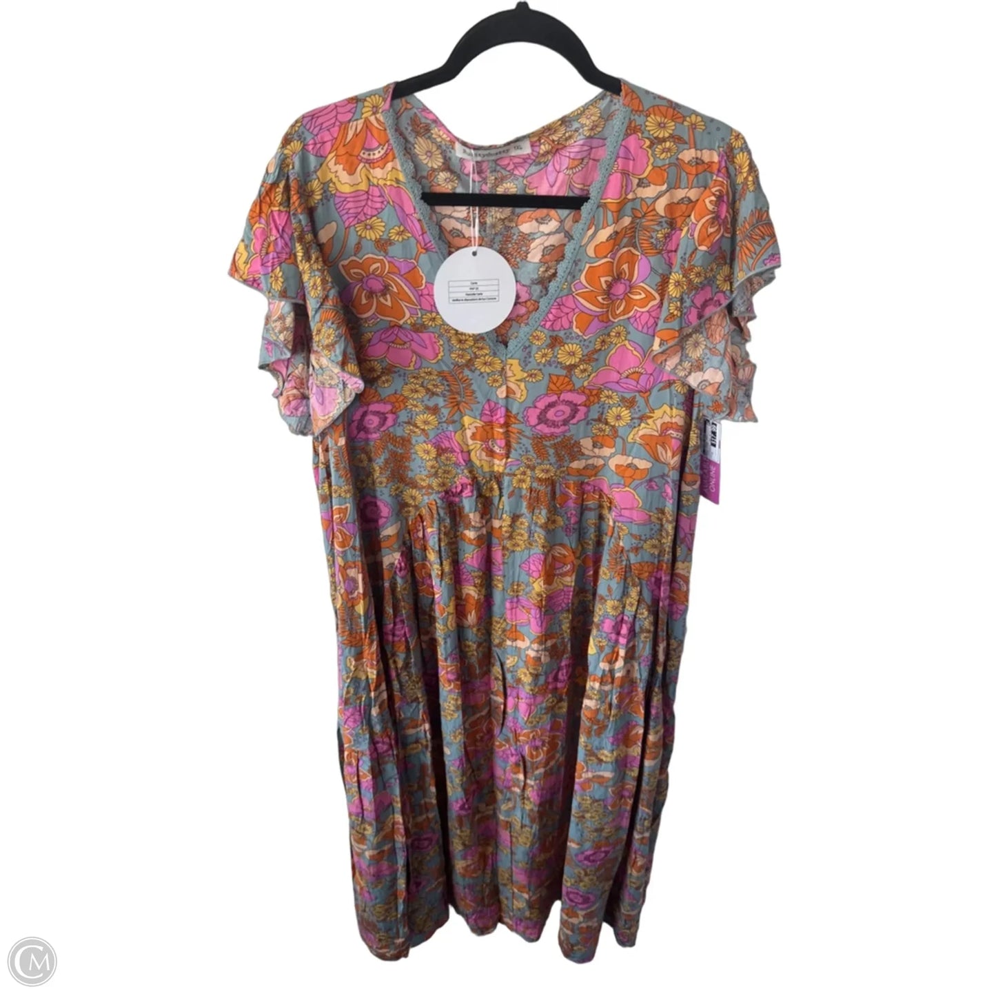 Dress Casual Maxi By Clothes Mentor In Orange & Pink, Size: 1x