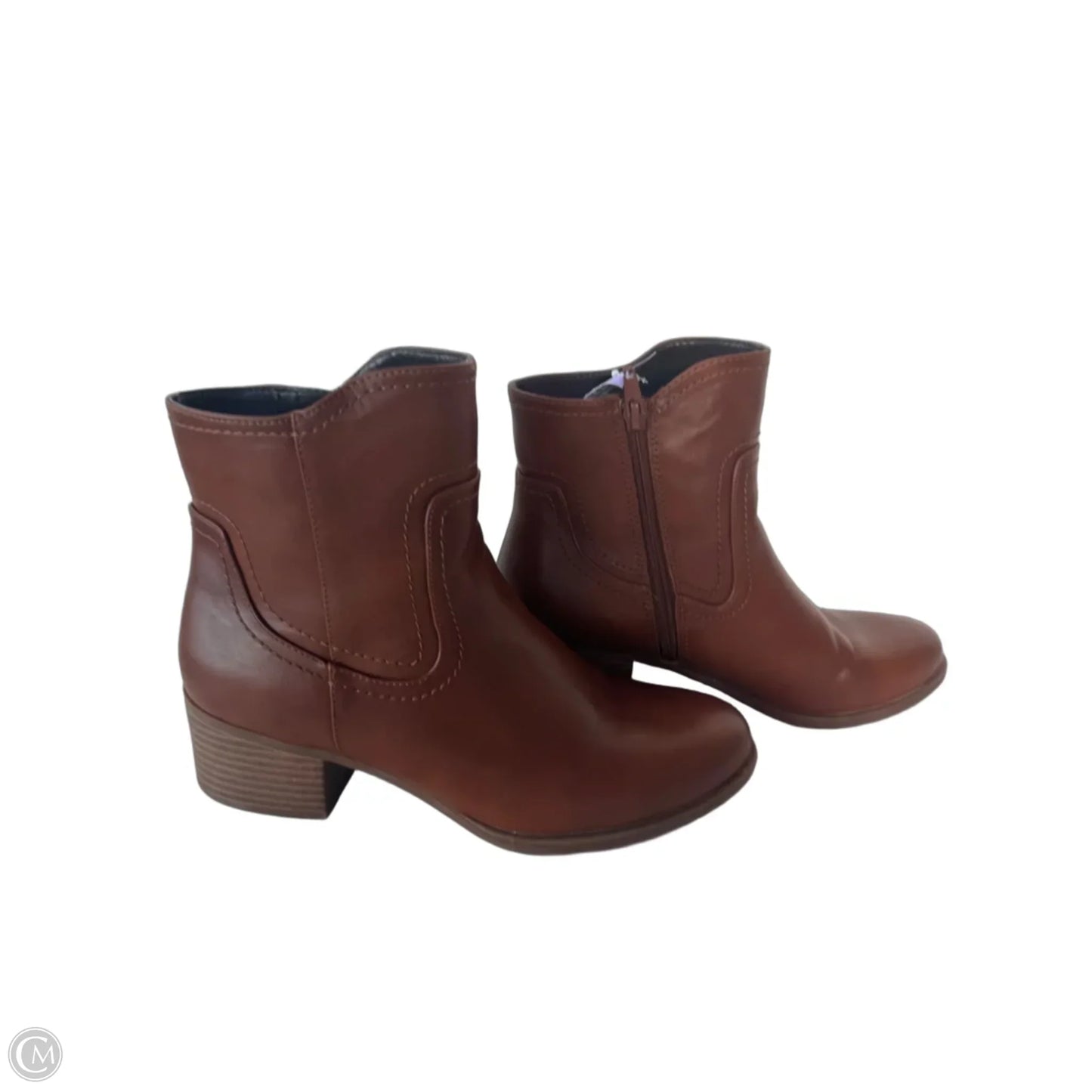 Boots Ankle Heels By Naturalizer In Brown, Size: 7.5
