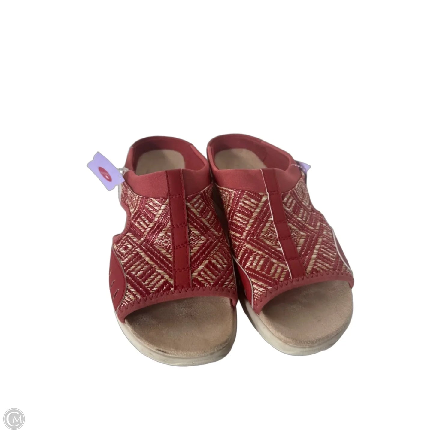 Sandals Flats By Easy Spirit In Cream & Orange, Size: 10