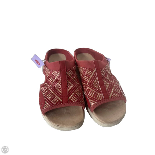 Sandals Flats By Easy Spirit In Cream & Orange, Size: 10