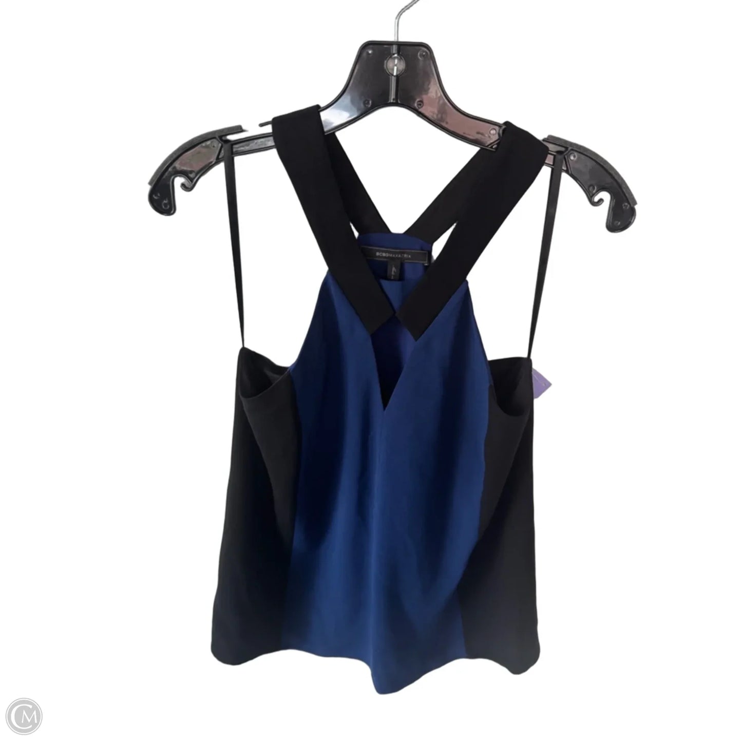 Top Sleeveless By Bcbgmaxazria In Black & Blue, Size: S
