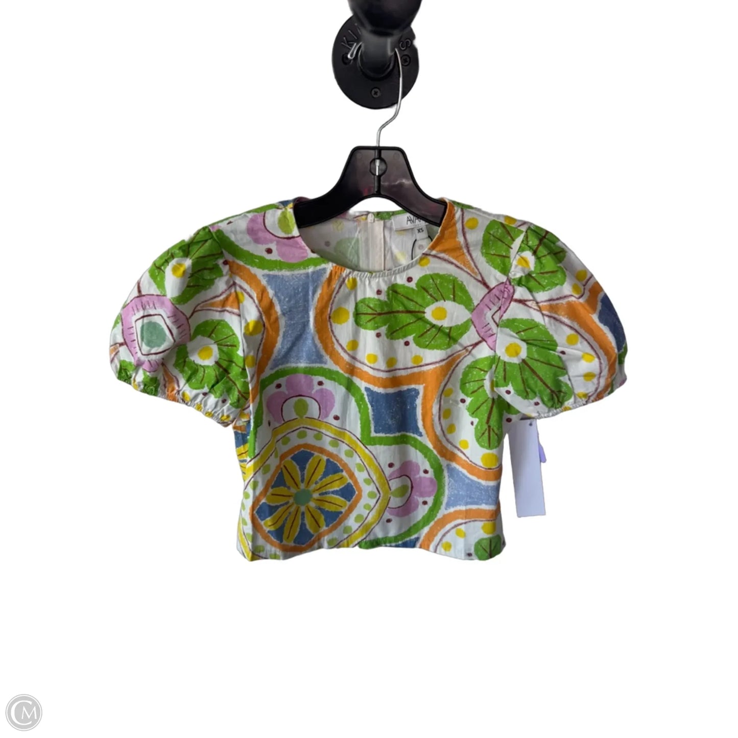 Top Short Sleeve By Cmb In Green & Orange, Size: Xs