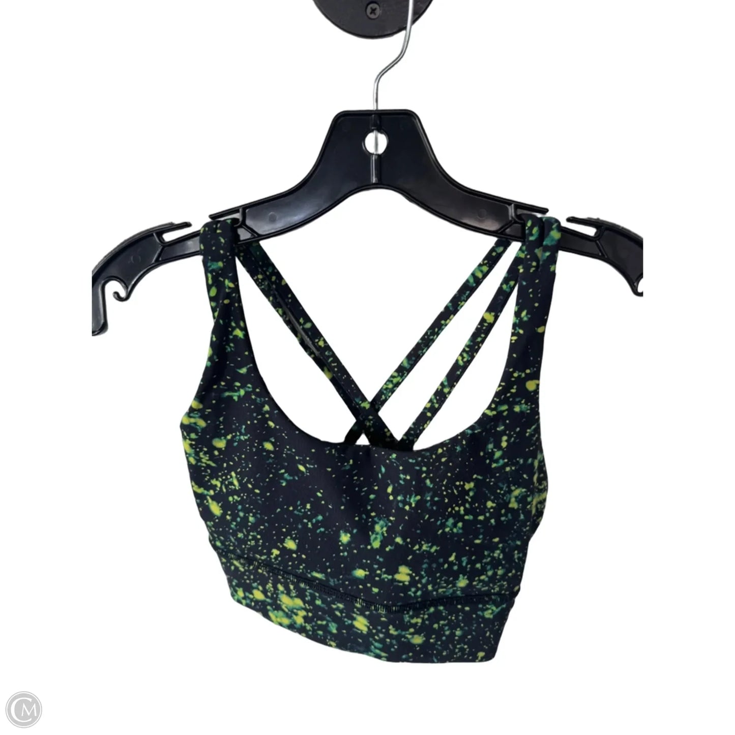 Athletic Bra By Lululemon In Black & Green, Size: S