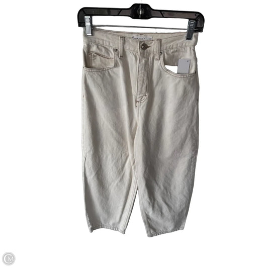 Jeans Wide Leg By Topshop In Cream, Size: 2