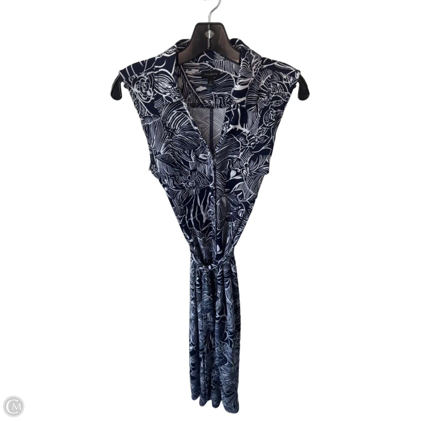 Dress Casual Maxi By Talbots In Blue & White, Size: M