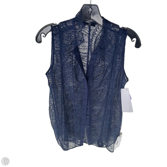 Top Sleeveless Designer By Lafayette 148 In Blue, Size: S