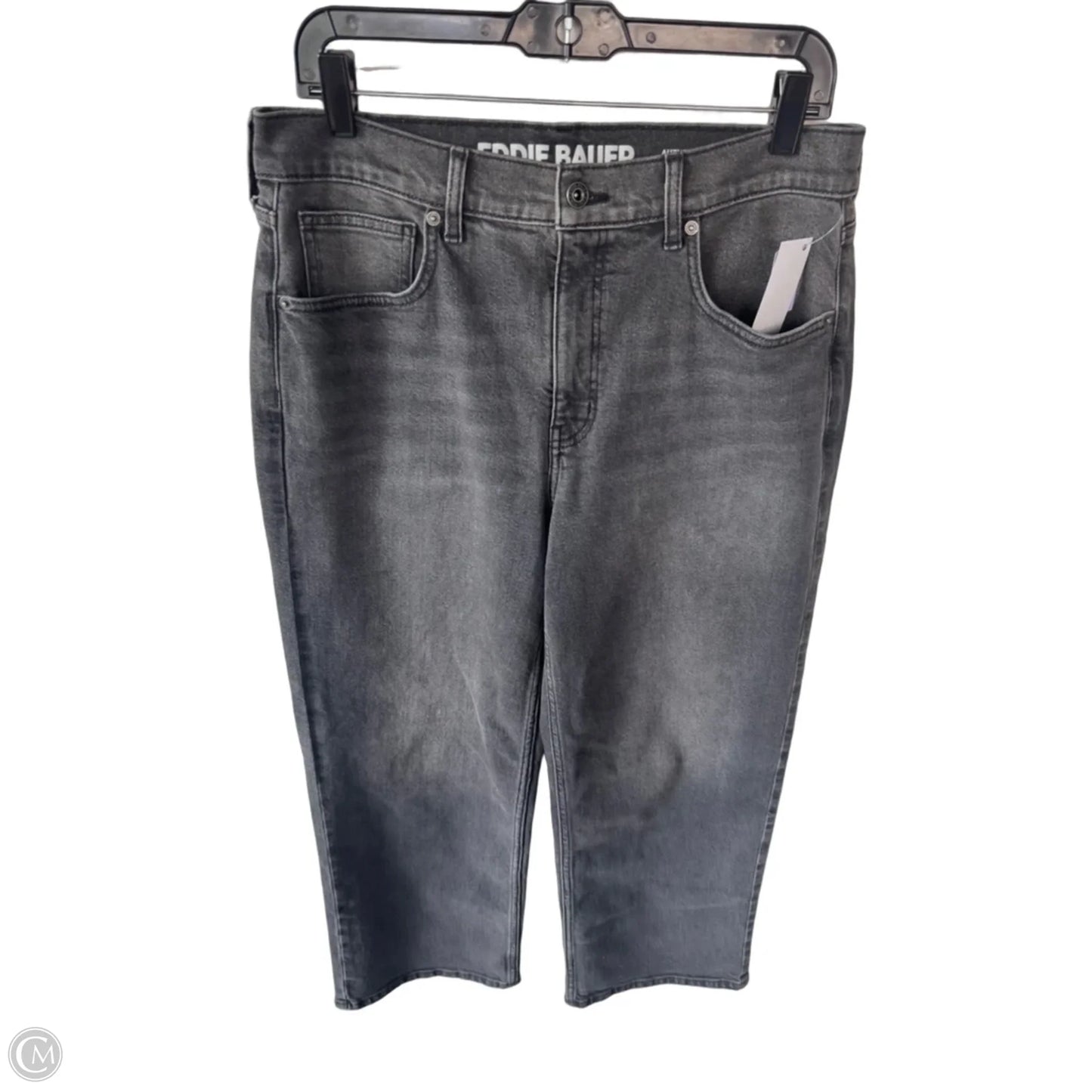 Jeans Straight By Eddie Bauer In Grey Denim, Size: 12