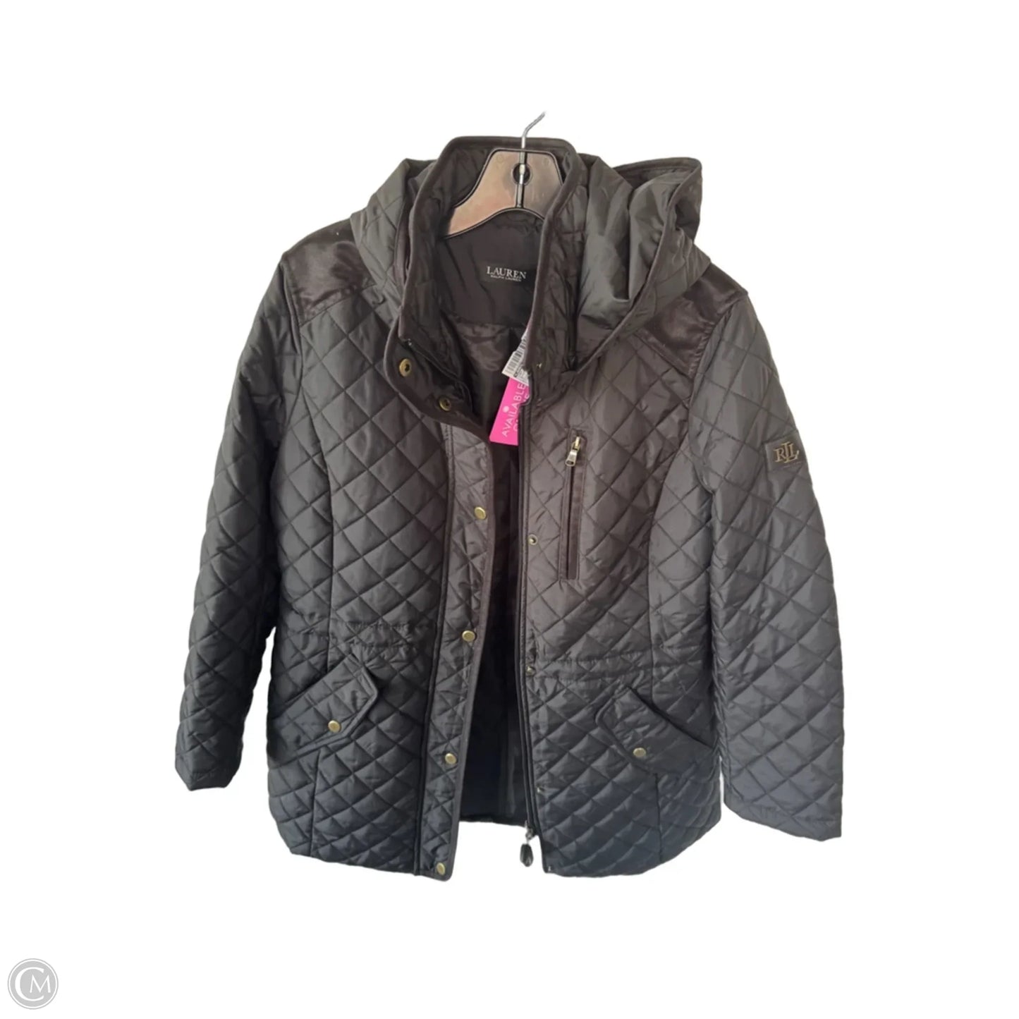 Coat Puffer & Quilted By Lauren By Ralph Lauren In Black, Size: M