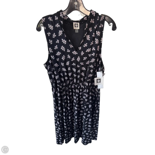 Dress Casual Midi By Anne Klein In Black & Pink, Size: L