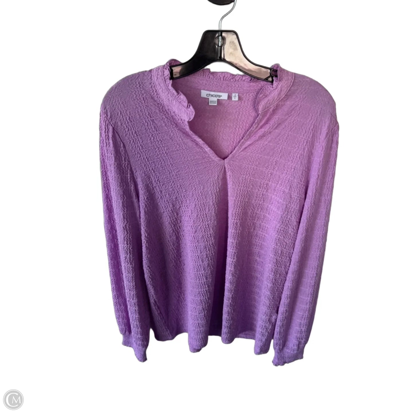 Top Long Sleeve By Chicos In Purple, Size: L