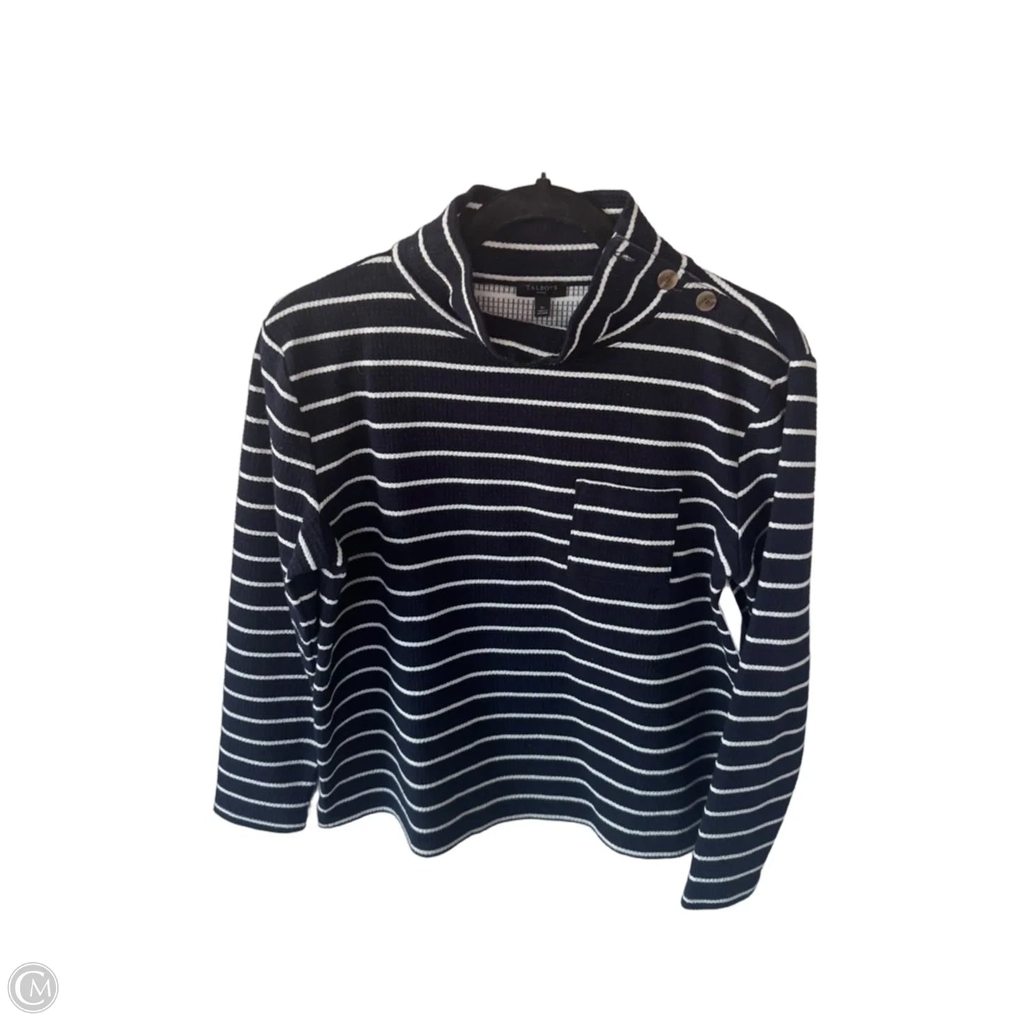 Top Long Sleeve By Talbots In Blue & White, Size: Sp