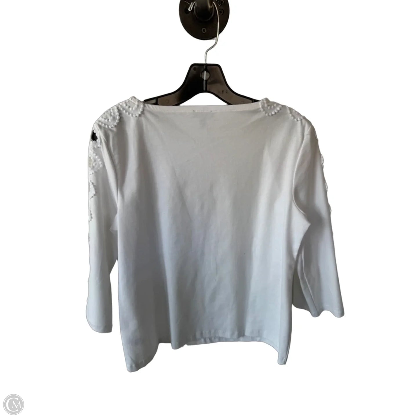 Top 3/4 Sleeve By Talbots In White, Size: Mp