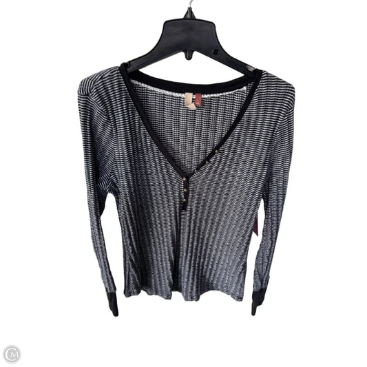 Top Long Sleeve By Pilcro In Black & White, Size: L