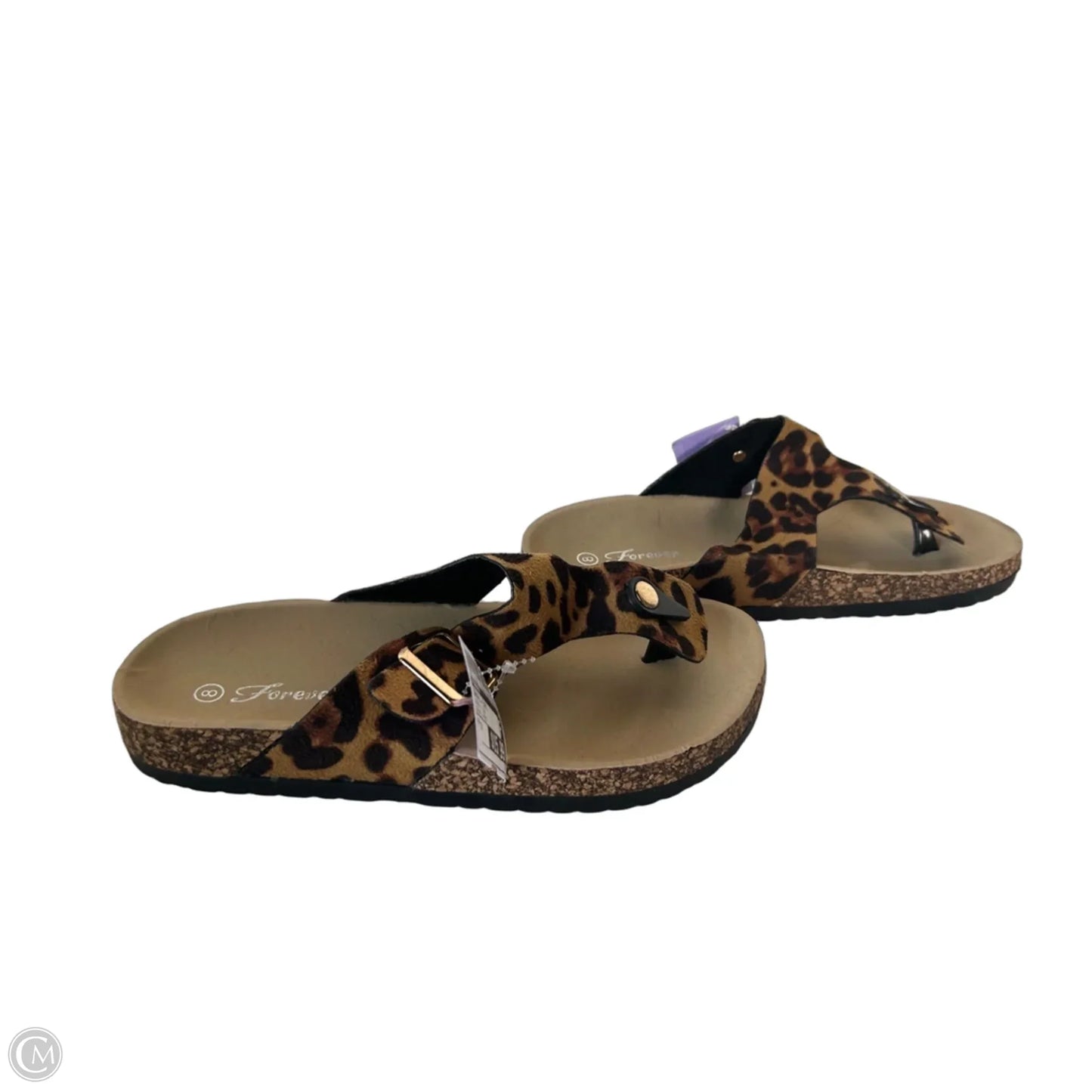 Sandals Flats By Forever In Brown & Tan, Size: 8