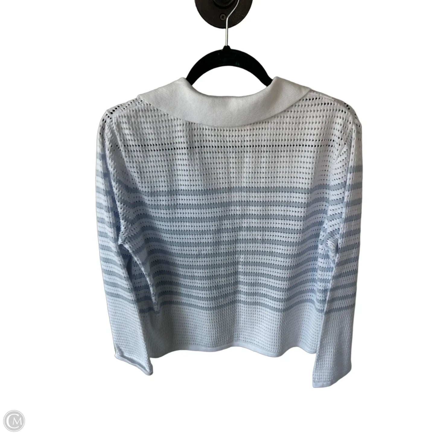 Sweater By Calvin Klein In Blue & White, Size: M