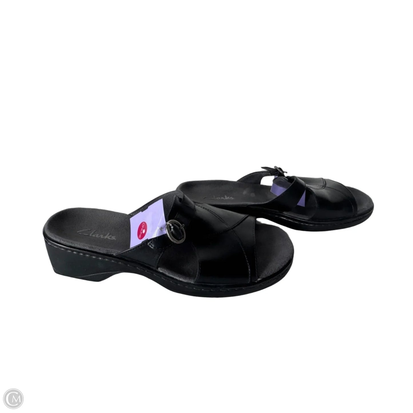 Sandals Flats By Clarks In Black, Size: 10