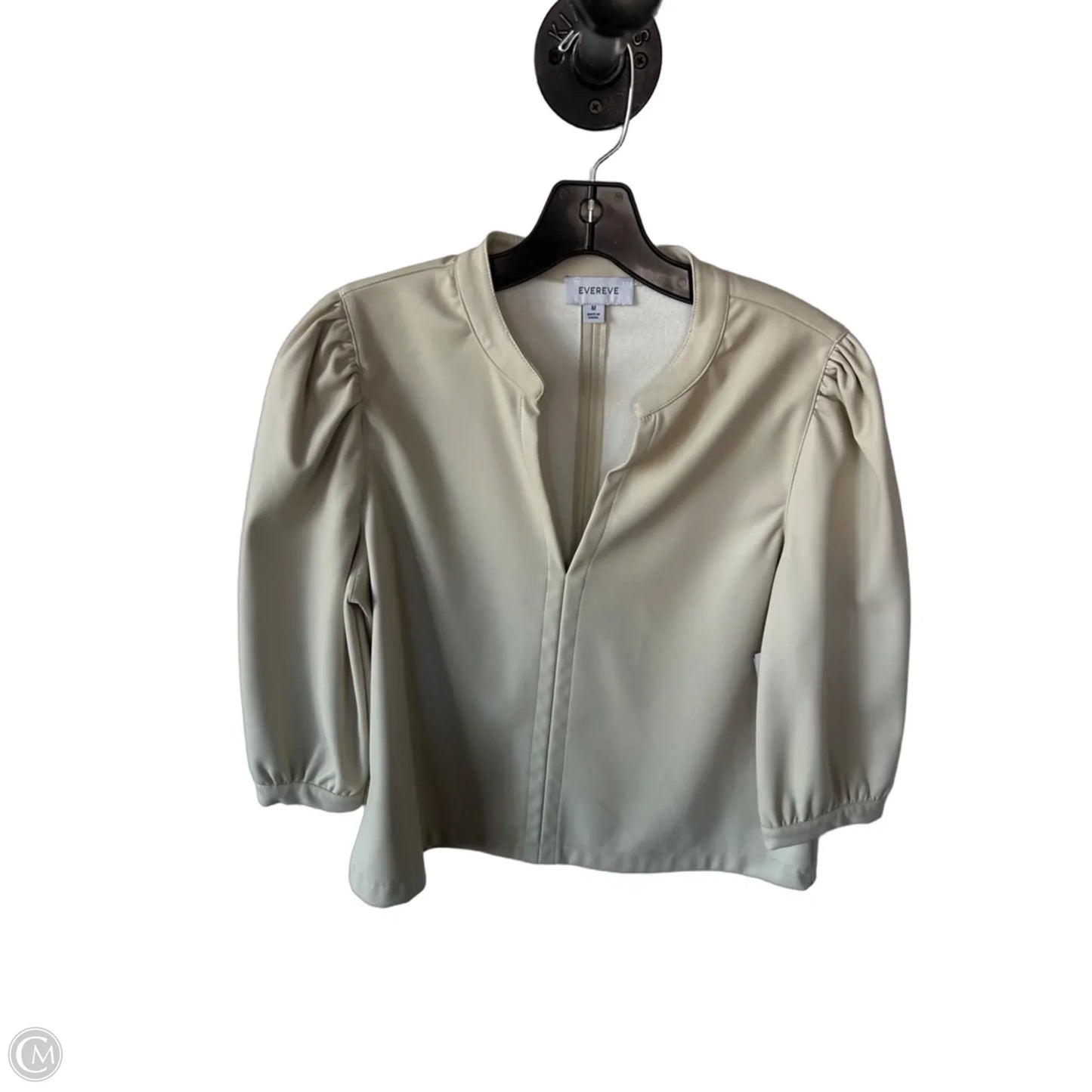 Top 3/4 Sleeve By Evereve In Cream, Size: M
