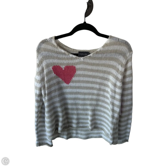 Sweater By Wooden Ships In Tan & White, Size: S
