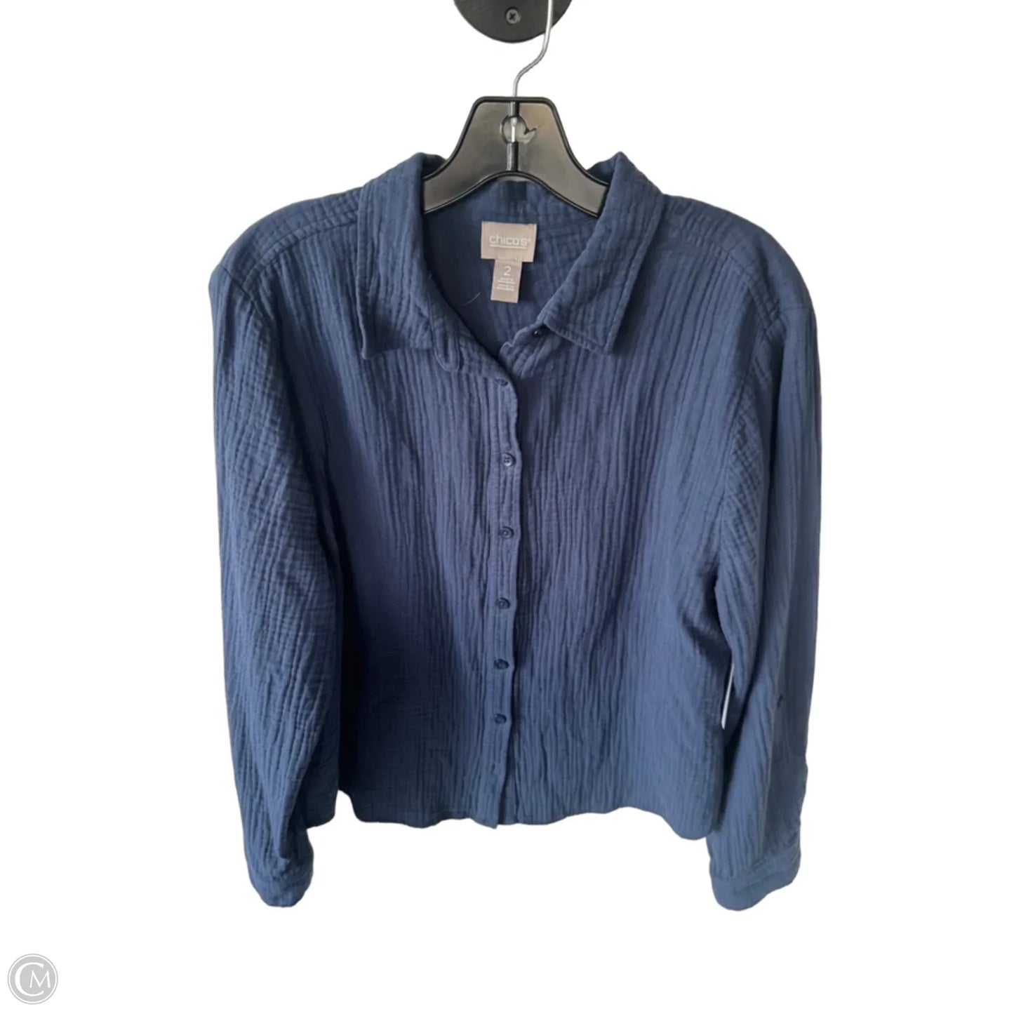 Top Long Sleeve By Chicos In Blue, Size: L