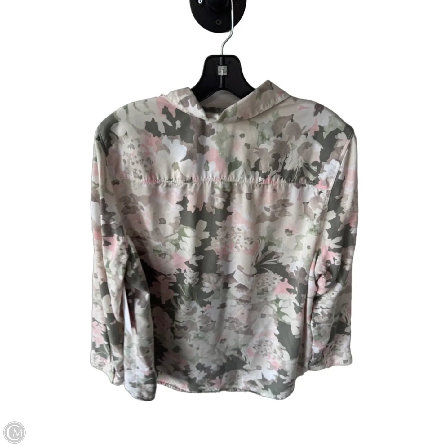Top Long Sleeve By Chicos In Cream & Green, Size: Xl