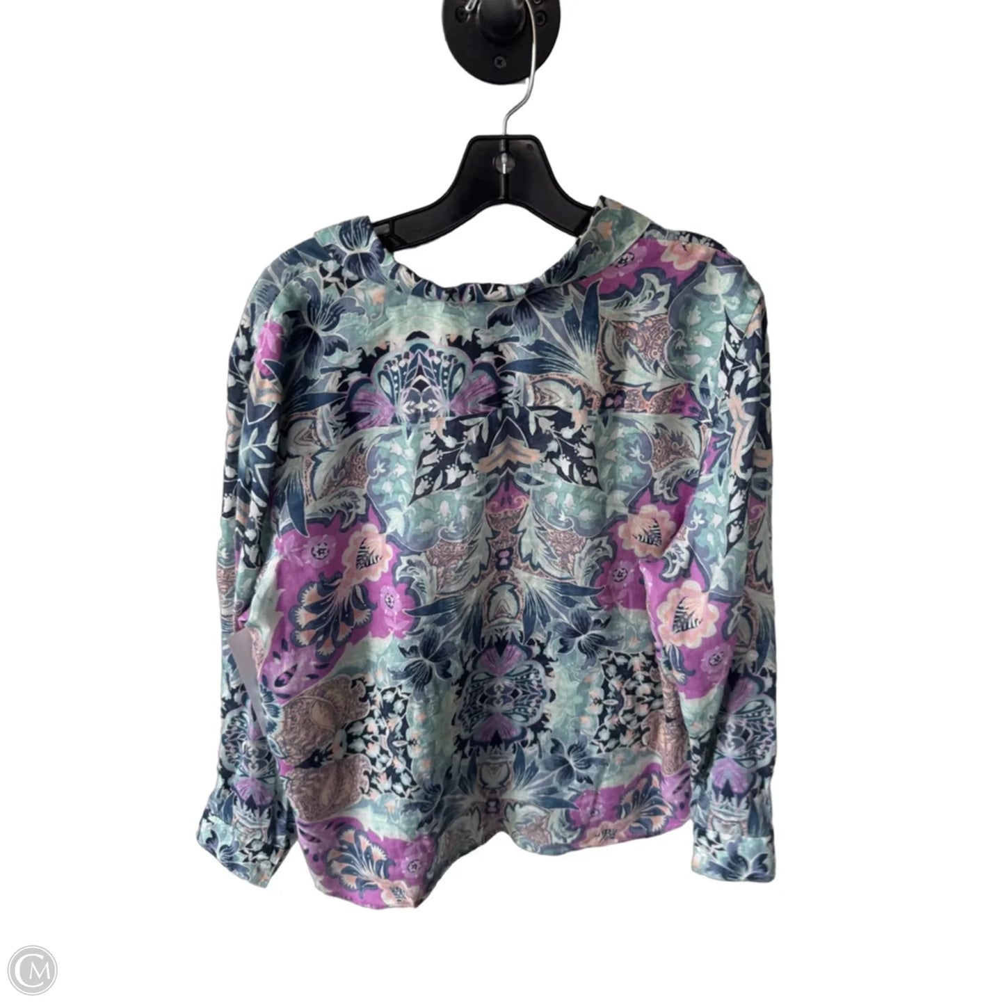 Top Long Sleeve By Chicos In Green & Purple, Size: Xl
