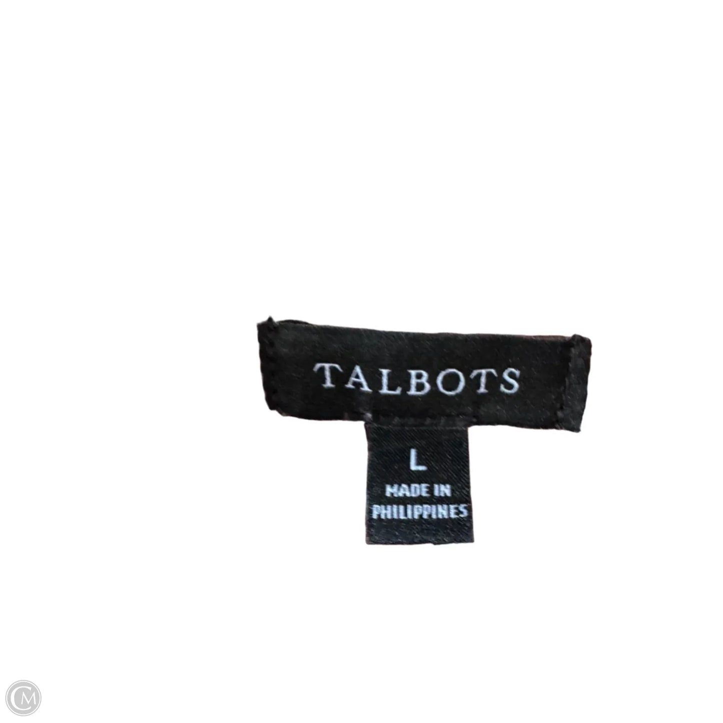 Top Long Sleeve By Talbots In Pink & White, Size: L