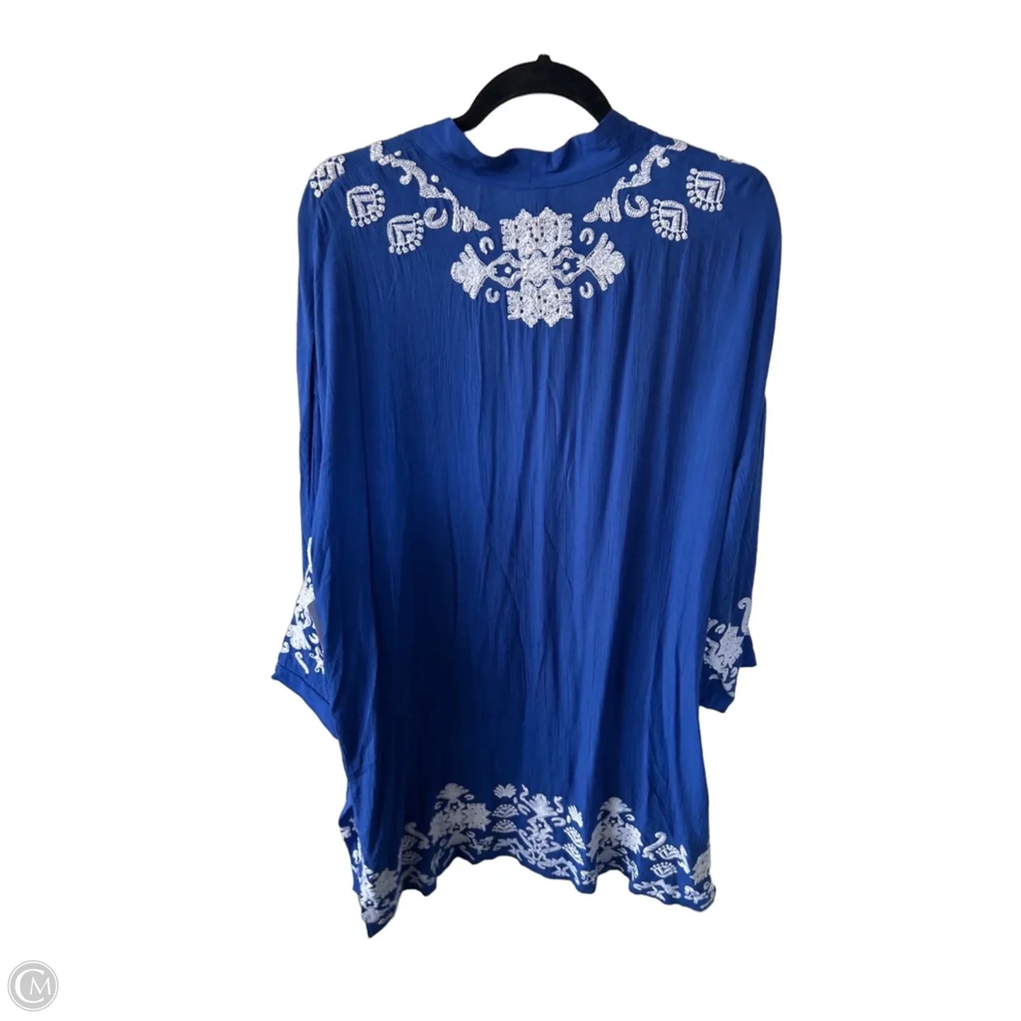 Kimono By Chicos In Blue & White, Size: L